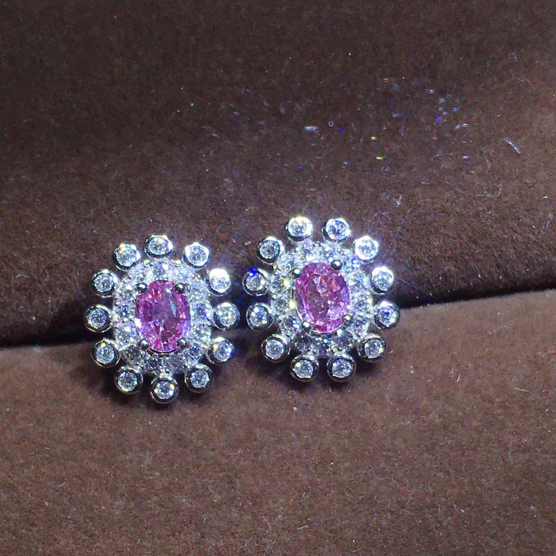 [DF]Pink Paraparaiba Sapphire Stud Earrings - Radiant Elegance