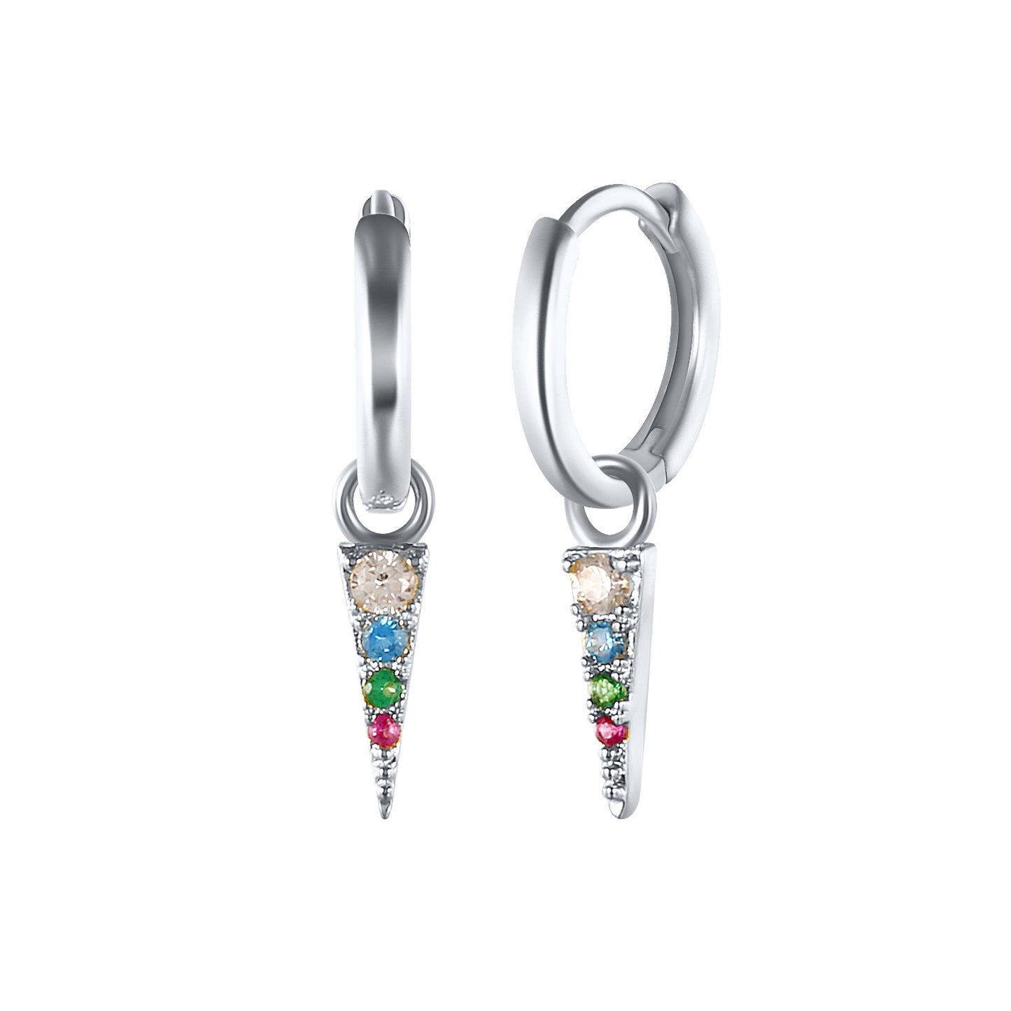 Oreille triangulaire à pompon en argent sterling S925