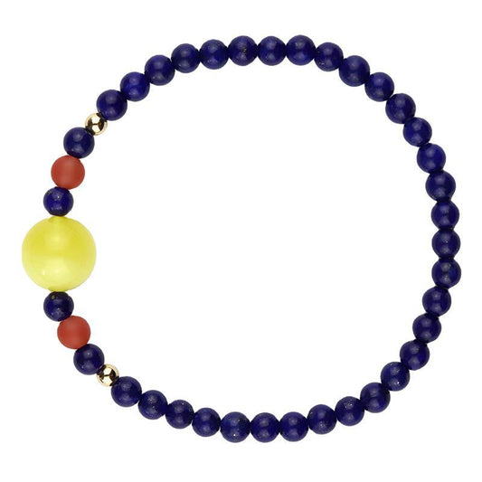 Bracelet lapis-lazuli naturel 7A avec bracelet rouge du sud en cire d'abeille