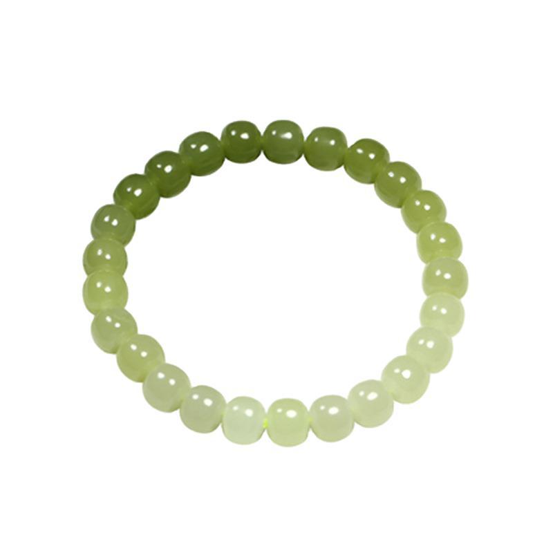 Pulsera de jade de Hotan Pulsera de cuentas antiguas graduales de agua soleada