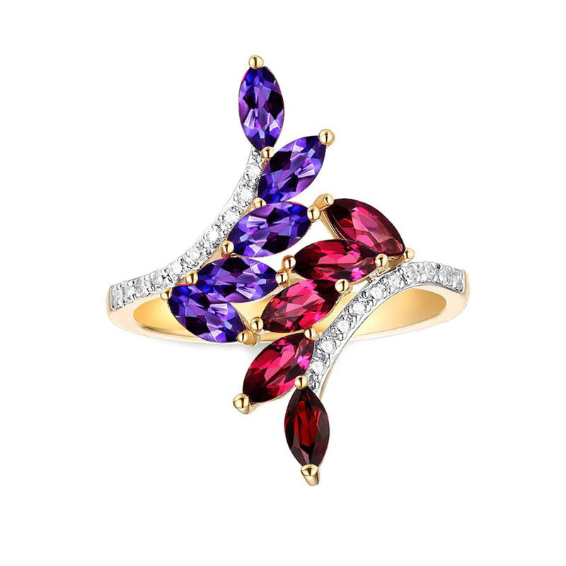 925 silver bump color treasure ring