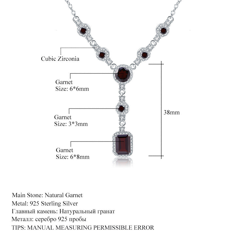 High end luxury jewelry, natural gemstone necklace s925 silver inlaid natural topaz necklace pendant