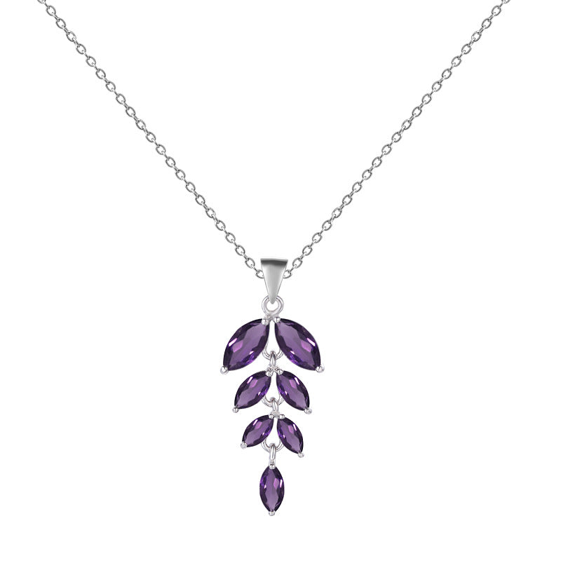 Collier en pierre à la mode, pendentif en argent Sterling 925 incrusté d'un trésor de couleur naturelle et d'une chaîne croisée