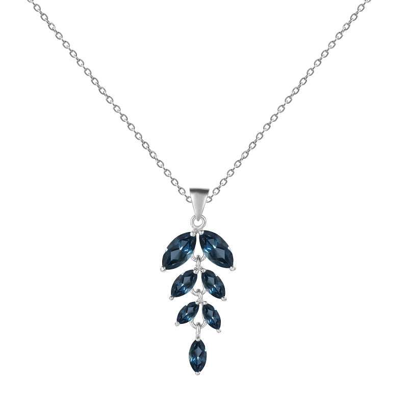 Collier en pierre à la mode, pendentif en argent Sterling 925 incrusté d'un trésor de couleur naturelle et d'une chaîne croisée