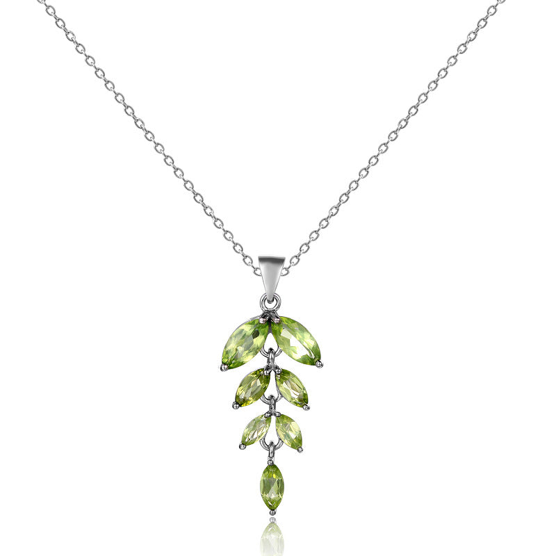 Collier en pierre à la mode, pendentif en argent Sterling 925 incrusté d'un trésor de couleur naturelle et d'une chaîne croisée