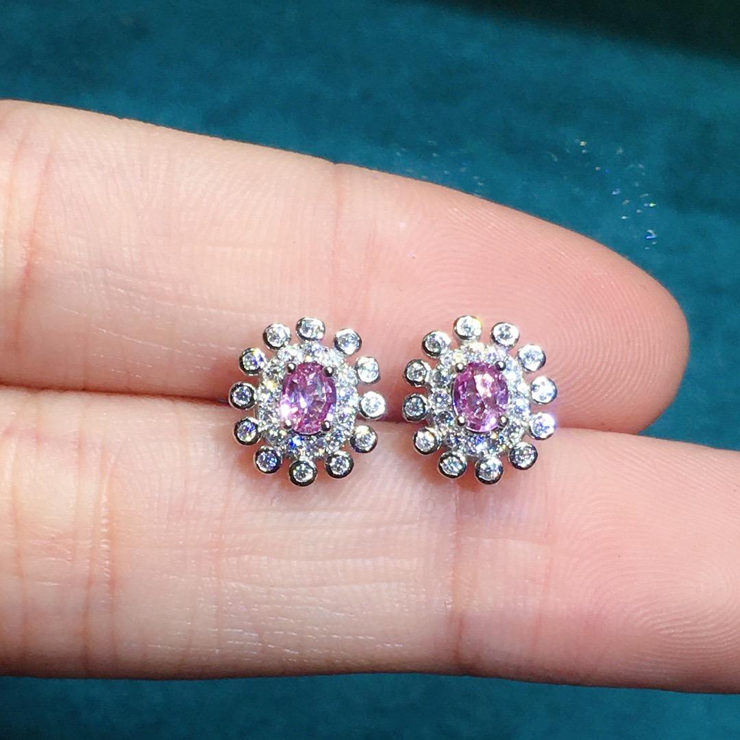 [DF]Pink Paraparaiba Sapphire Stud Earrings - Radiant Elegance