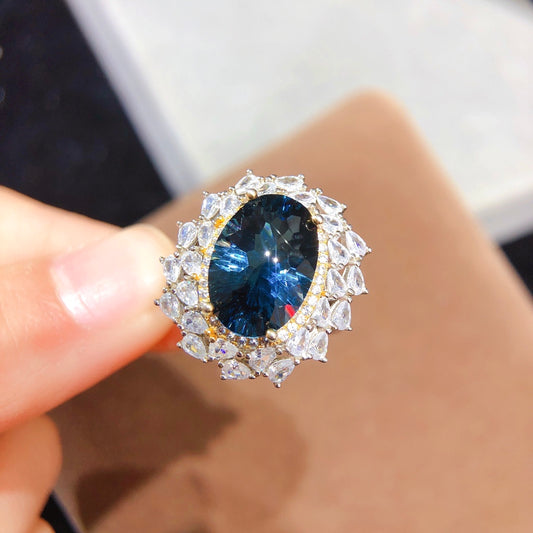 [DF]Handcrafted London Topaz Ring with a Sterling Silver Finish