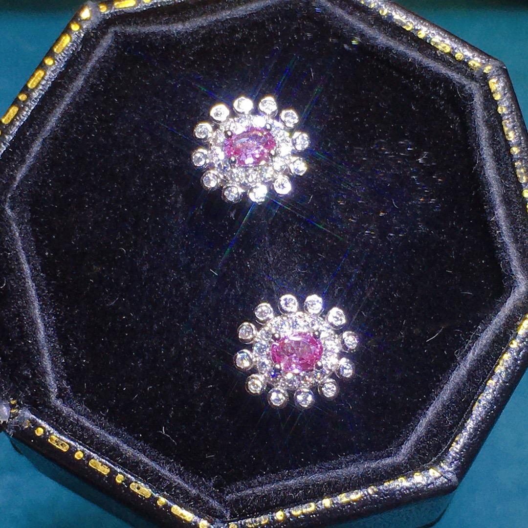 [DF]Pink Paraparaiba Sapphire Stud Earrings - Radiant Elegance