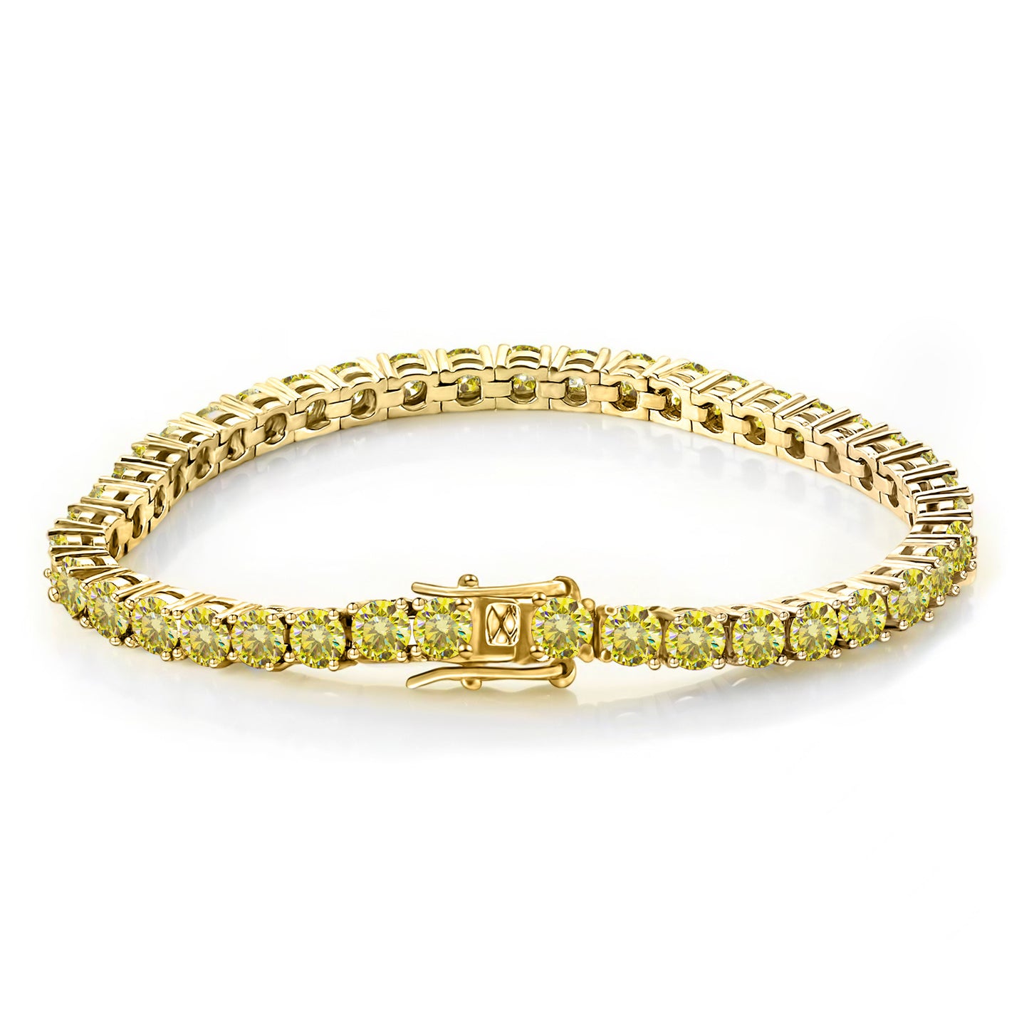 3mm lemon yellow Moissanite tennis tennis bracelet