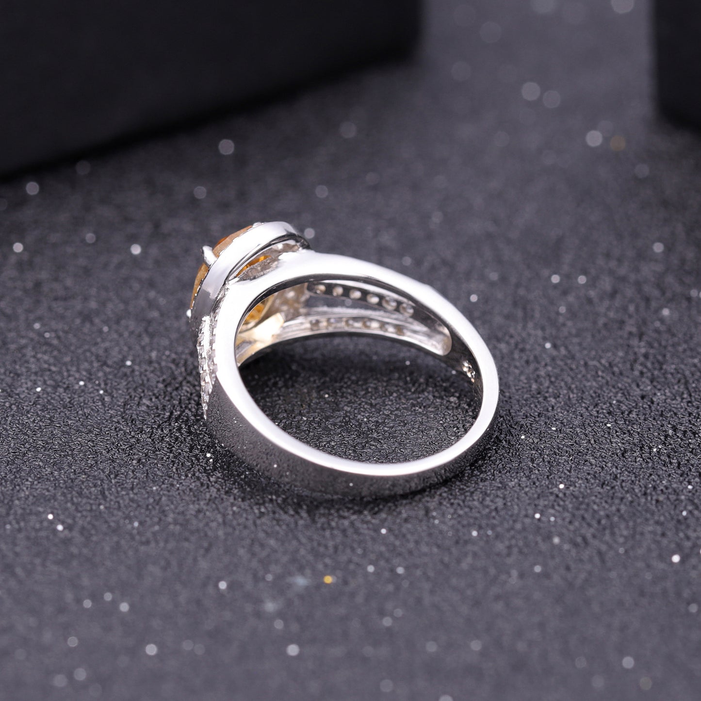 Bague topaze naturelle pour femme, bague colorée incrustée en argent s925