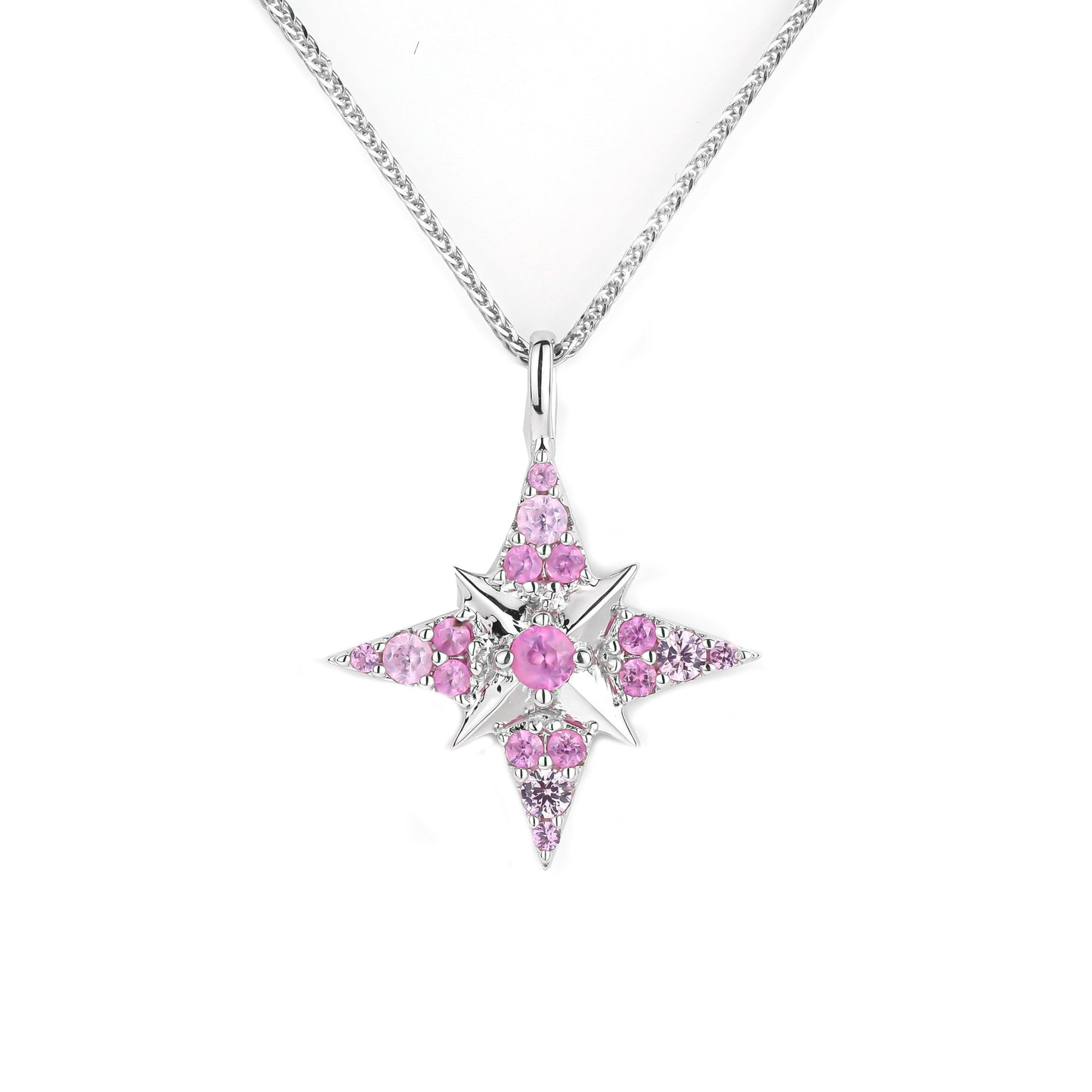 925 Sterling Silver Cultivated Gem Cross Starlight Necklace Fashionable and Personalized Trendy Collar Chain