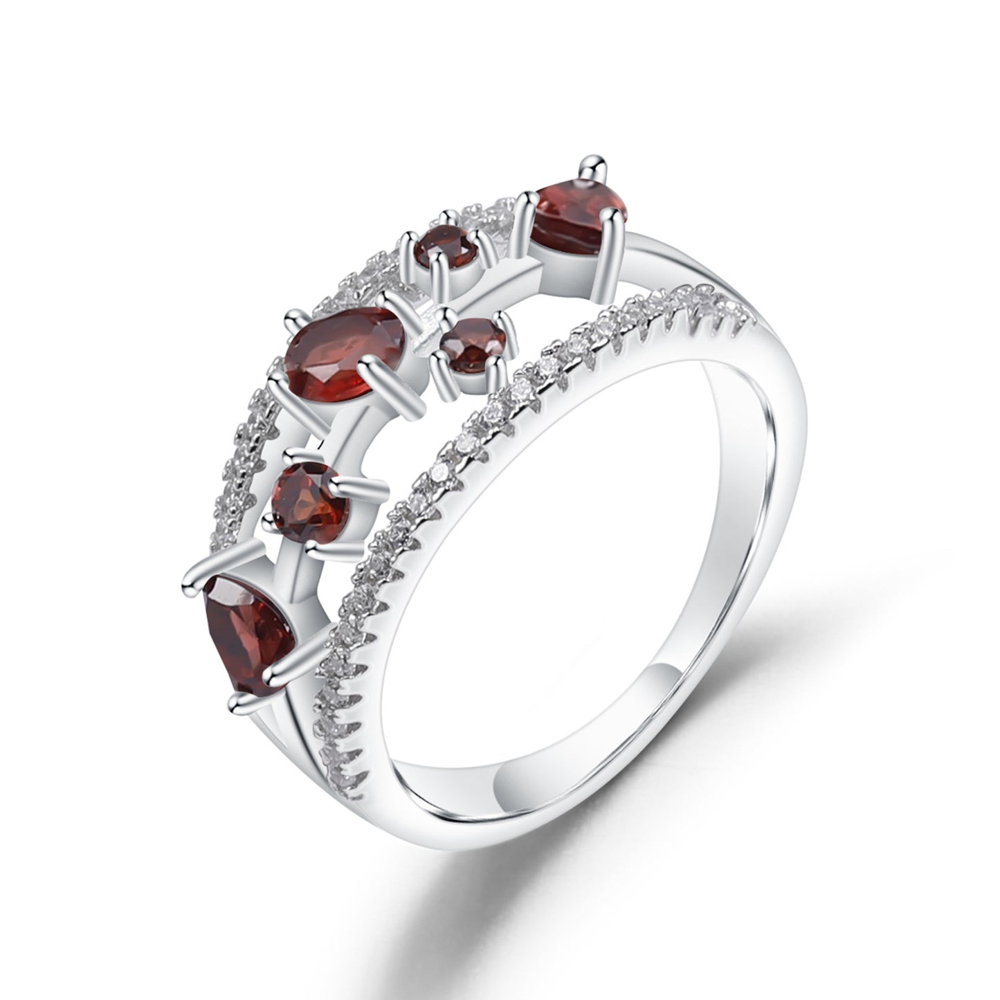 Bague en améthyste naturelle, bague au trésor de couleur naturelle incrustée d'argent 925