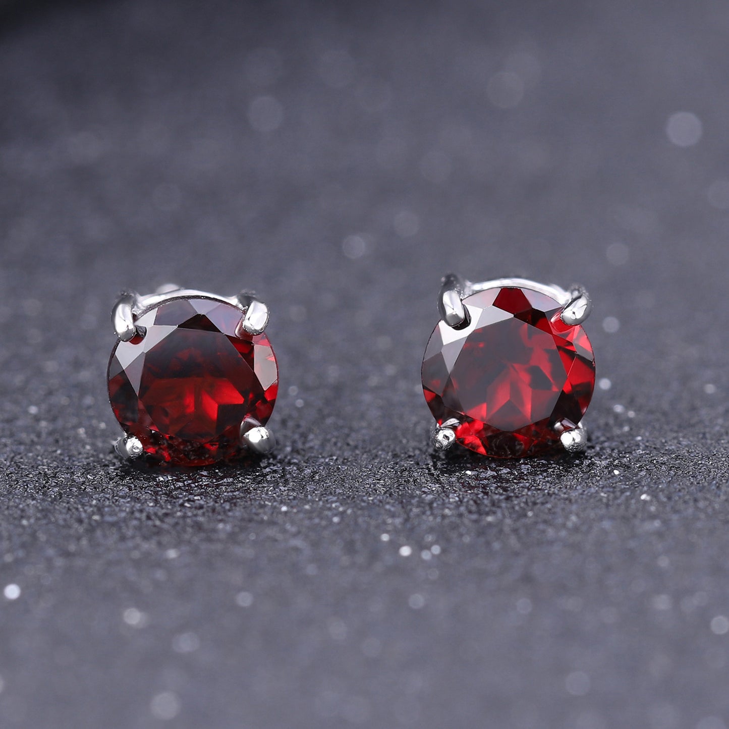 Natural Garnet Earrings s925 Sterling Silver Inlaid with Natural Colorful Treasure Earrings and Earrings