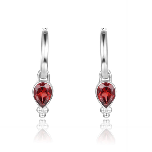 New Creative Design Sense Natural Garnet Earrings s925 Silver Inlaid Natural Colorful Treasure Earrings