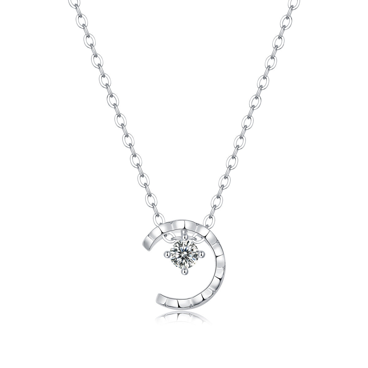 Collier en argent S925 Mosang Stone Dream, pendentif étoile filante et lune, à la mode avec chaîne