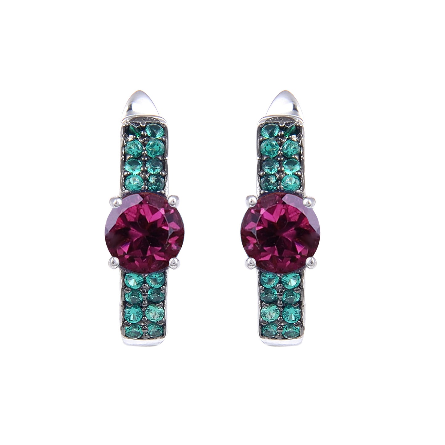 Boucles d'oreilles en pierres précieuses de couleur naturelle avec topaze en argent S925, boucles d'oreilles à clous