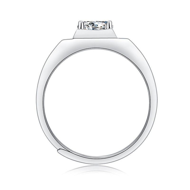 Anillo de plata S925 con moissanita para hombre, anillo para pareja, nuevo anillo