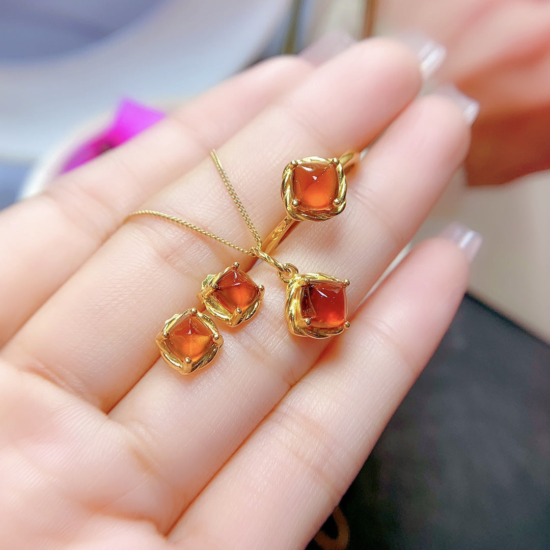 [DF]Hot Selling Natural Garnet Jewelry Set - Radiant Elegance