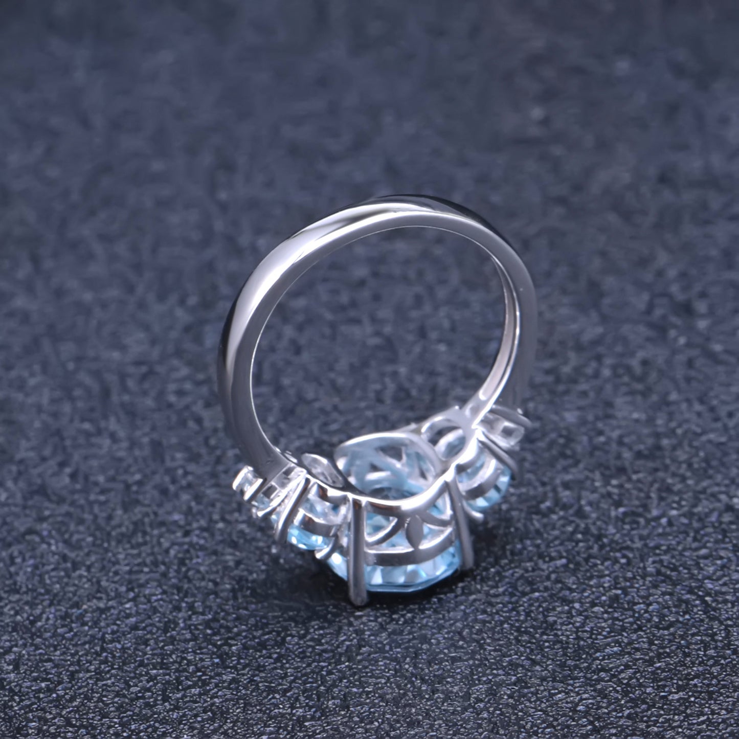 Bague en argent sterling avec topaze naturelle, bague en argent s925 incrustée de pierres précieuses naturelles colorées.