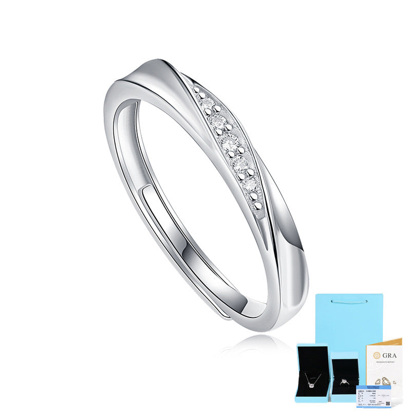 Anillo de plata S925 Mosangshi para parejas que dejan de lado los accesorios de moda de la marea