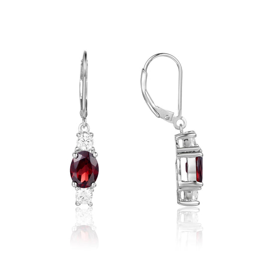 Natural Colorful Treasure Earrings Inlaid with Garnet s925 Silver Earnail Earrings