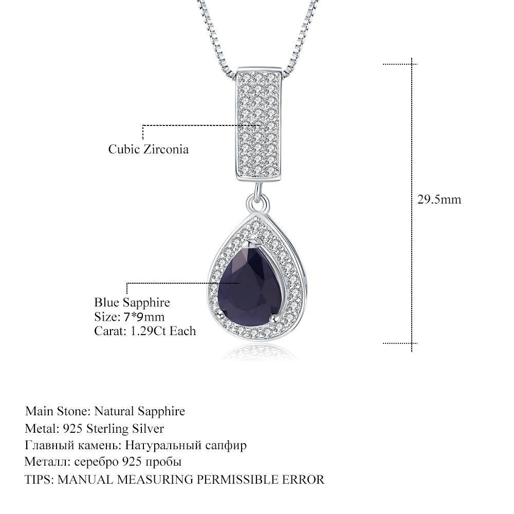 Fashionable and creative silver necklace S925 sterling silver inlaid with natural colored gemstones necklace pendant