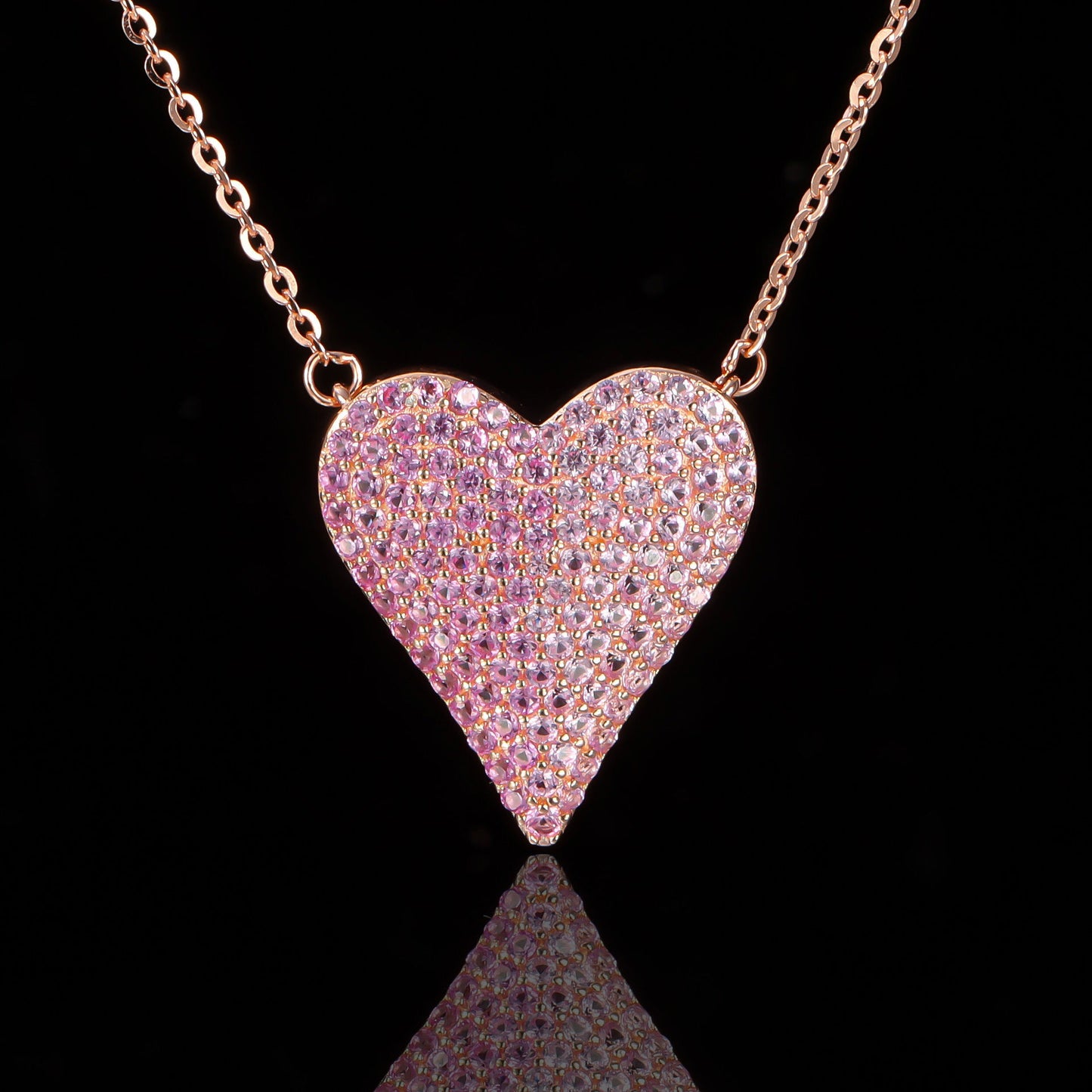 Colgante de amor con incrustaciones de diamantes, collar de plata de ley S925