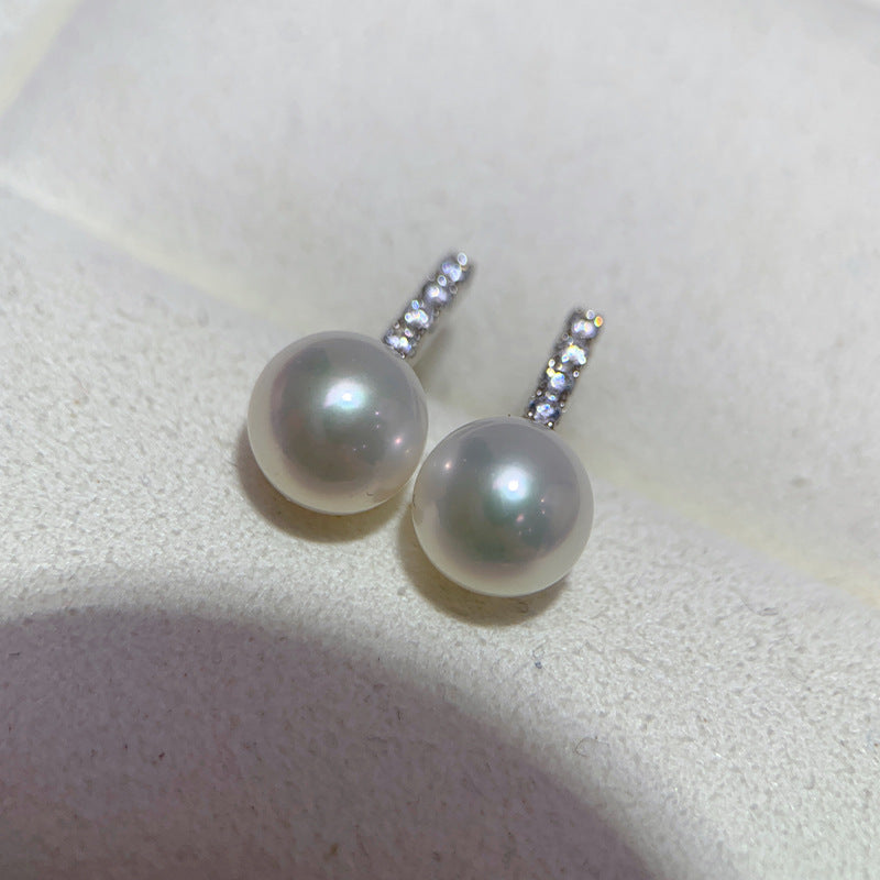 [DF] Elegant Essence: aretes de plata con perlas de agua dulce de 7 a 10 mm 