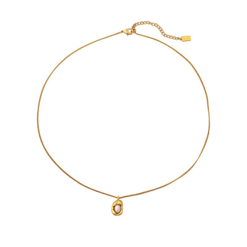 [DF]INS Style léger luxe Simple irrégulier géométrique pendentif collier haute qualité sentiment chaîne de cou petit marché nouvelle chaîne de collier