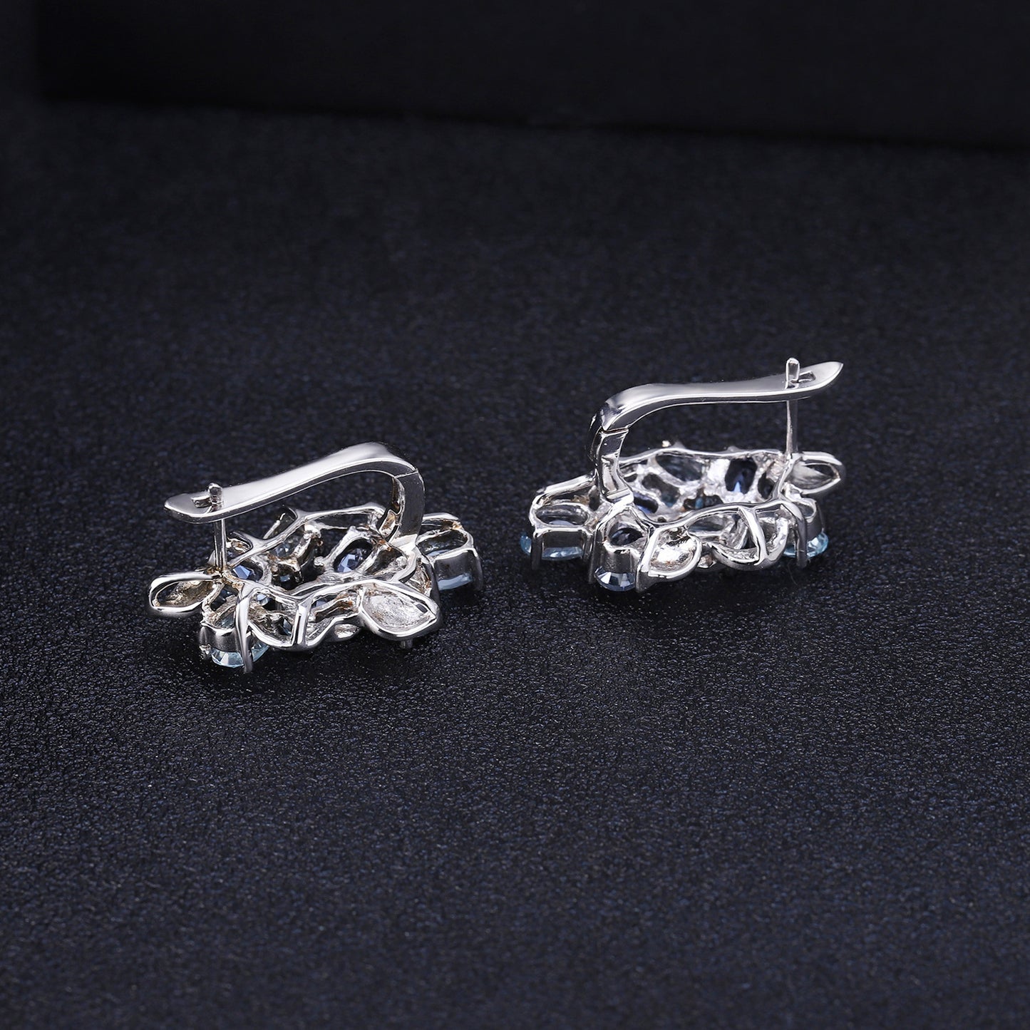 Boucles d'oreilles et boucles d'oreilles topaze en pierre naturelle, boucles d'oreilles et boucles d'oreilles en cristal d'argent s925