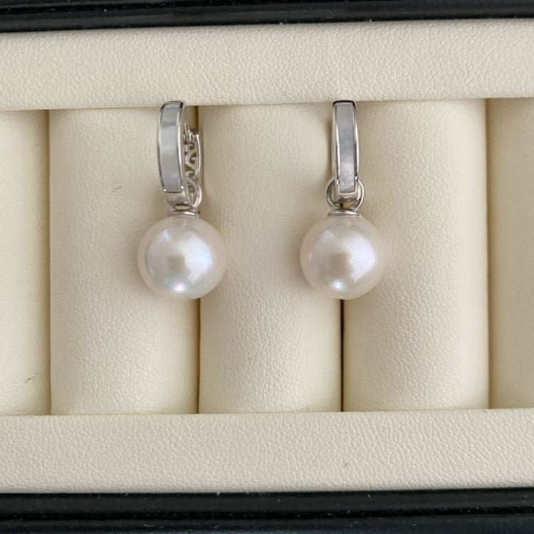 [DF]Multi-Wearable Shell Accent Edison Pearl Earrings - 10-13mm