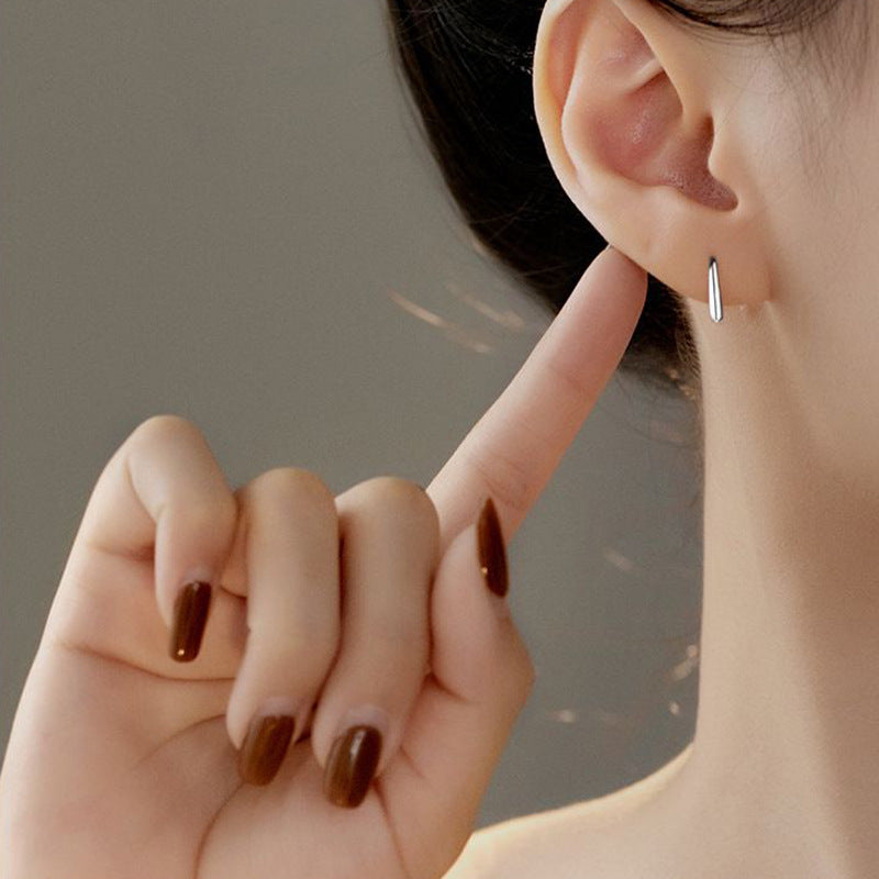 "Whimsical Curve" S925 Silver Hook Earrings - Minimalist Design, Versatile and Unique Ear Accessories for Women.