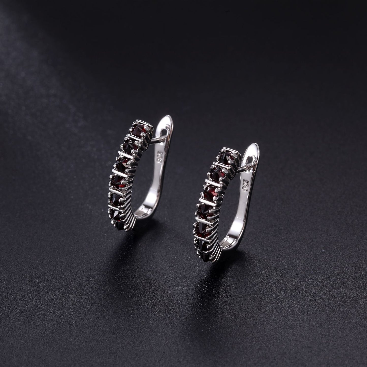 Boucles d'oreilles en pierre naturelle, incrustation personnalisée rétro européenne et américaine avec tourmaline s925, boucles d'oreilles et boucles d'oreilles en argent