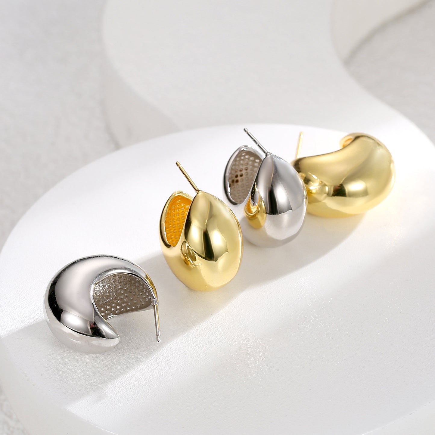 【DF】Earrings high-end earrings women's jewelry accessories cold wind earrings women's simplicity