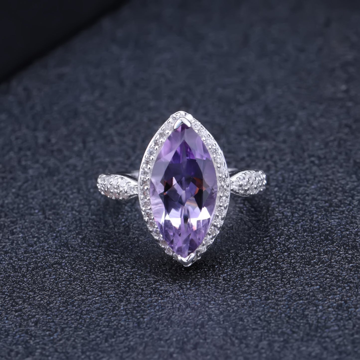 Natural Colored Gemstone Amethyst Topaz Ring S925 Silver Natural Gemstone Ring