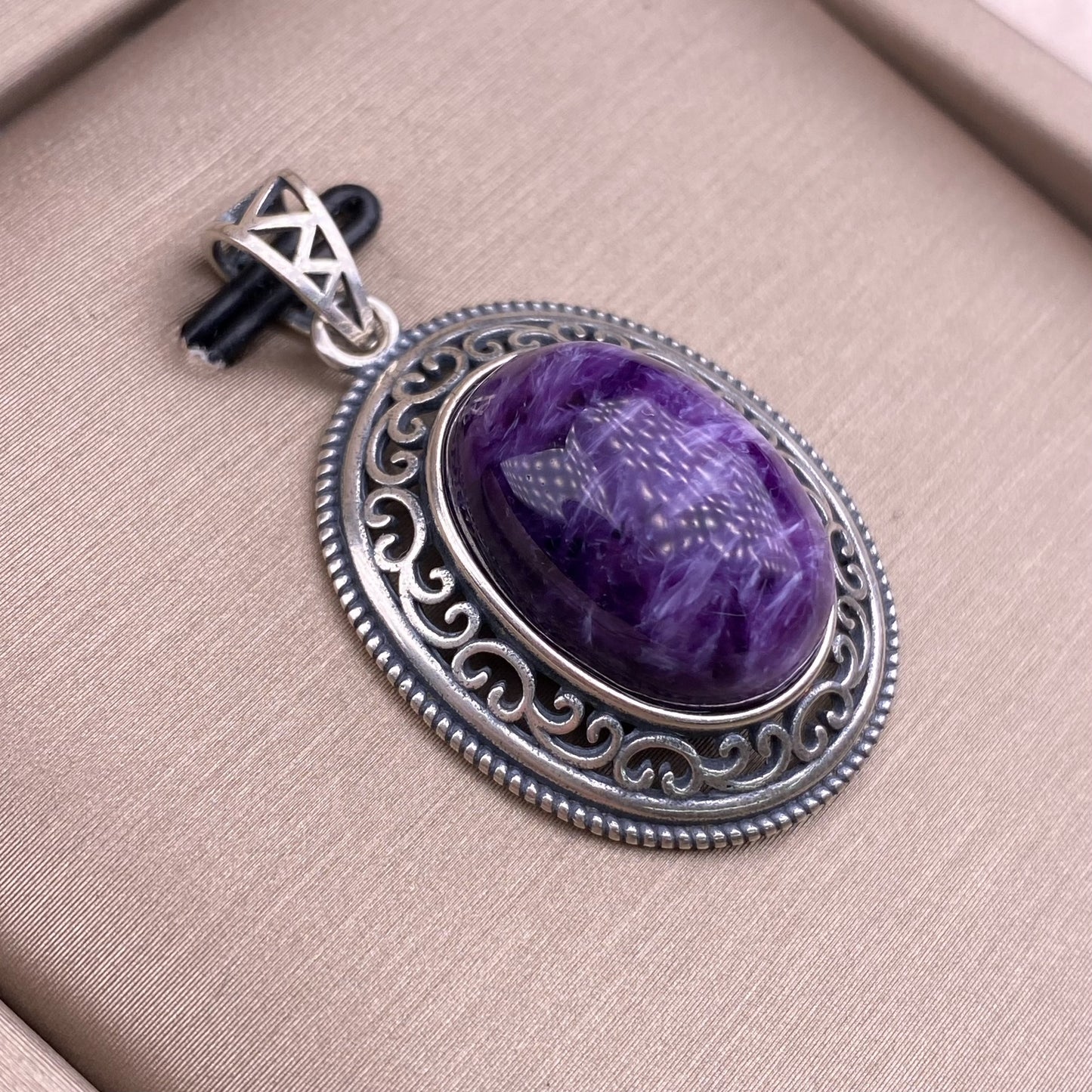 Purple dragon Amethyst pendant S925 silver inlaid retro silver hollow pendant