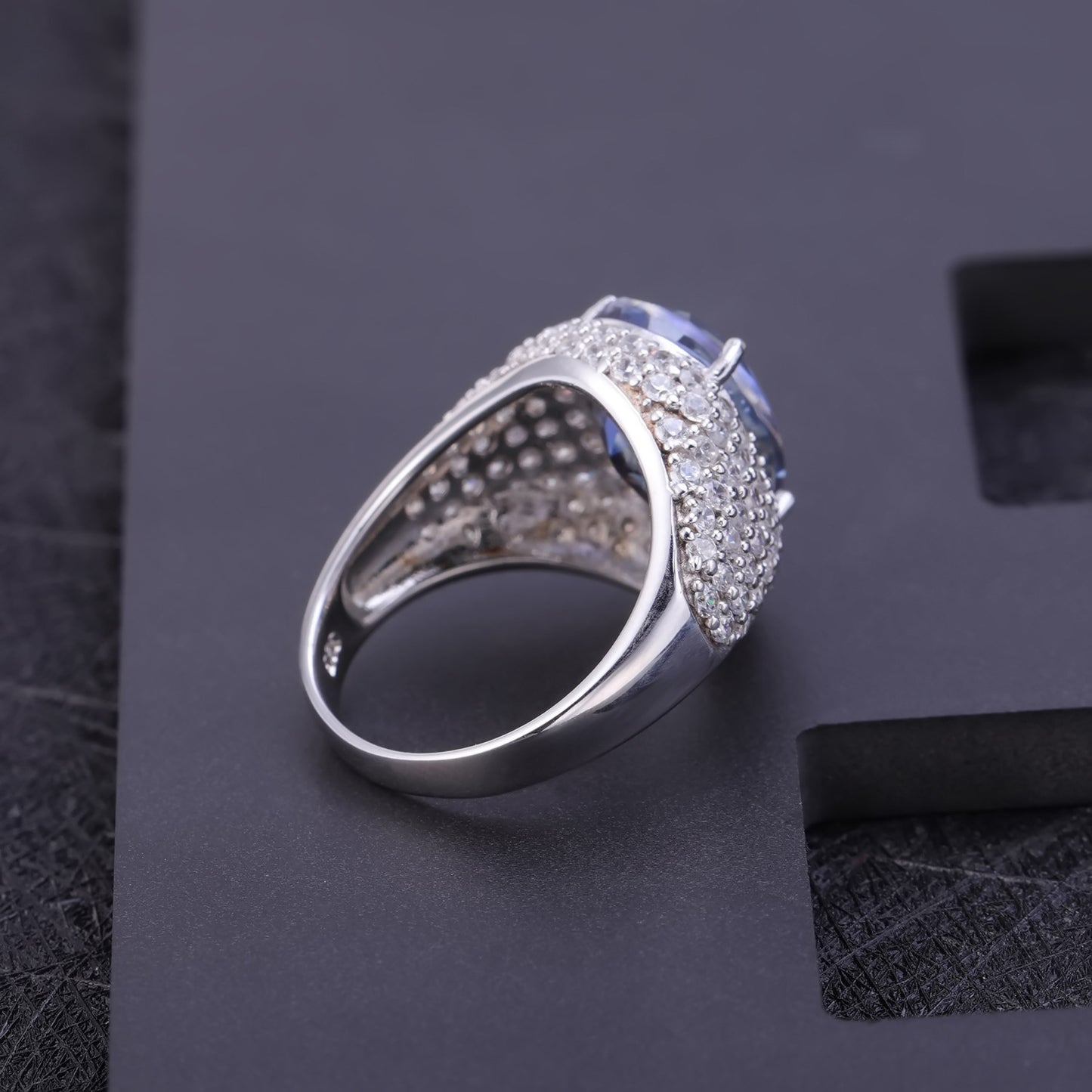 Bague en cristal de couleur argent S925, bague en pierres précieuses