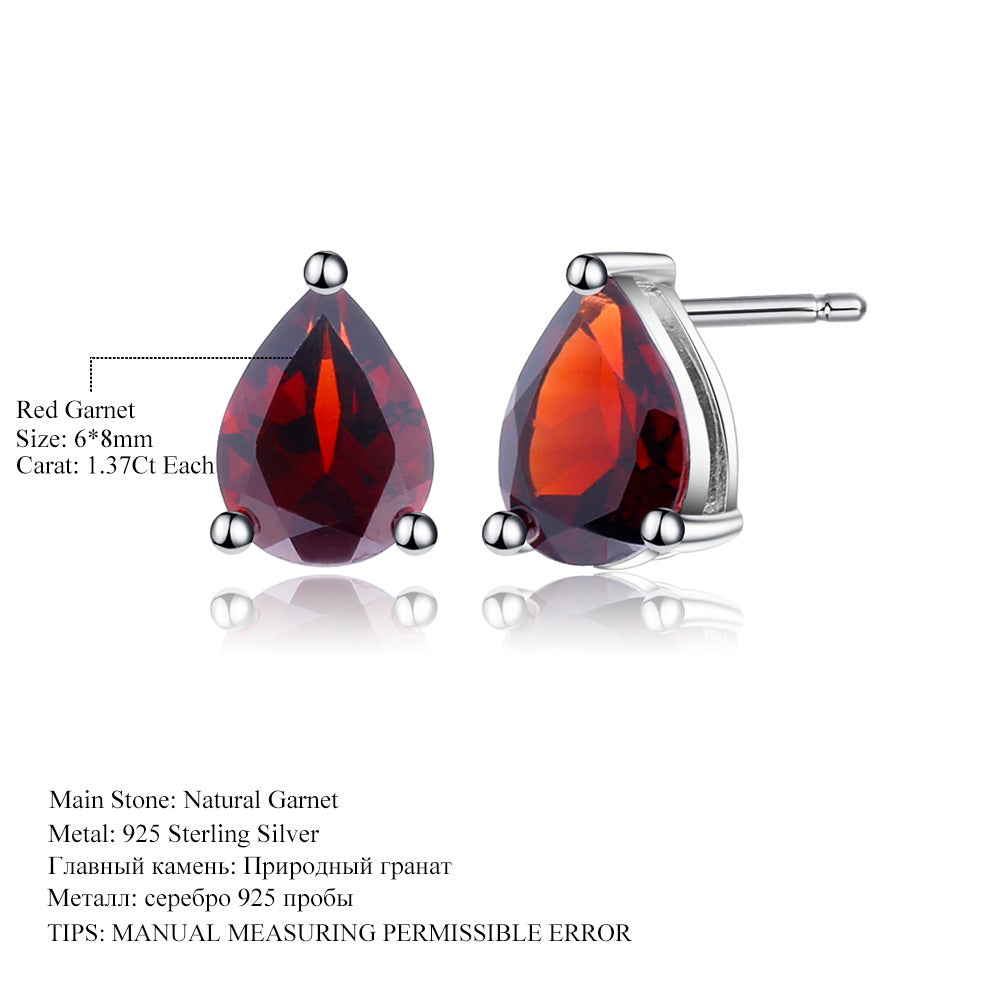 Pendientes de topacio natural en forma de pera Pendientes de plata s925 con tesoros naturales y coloridos