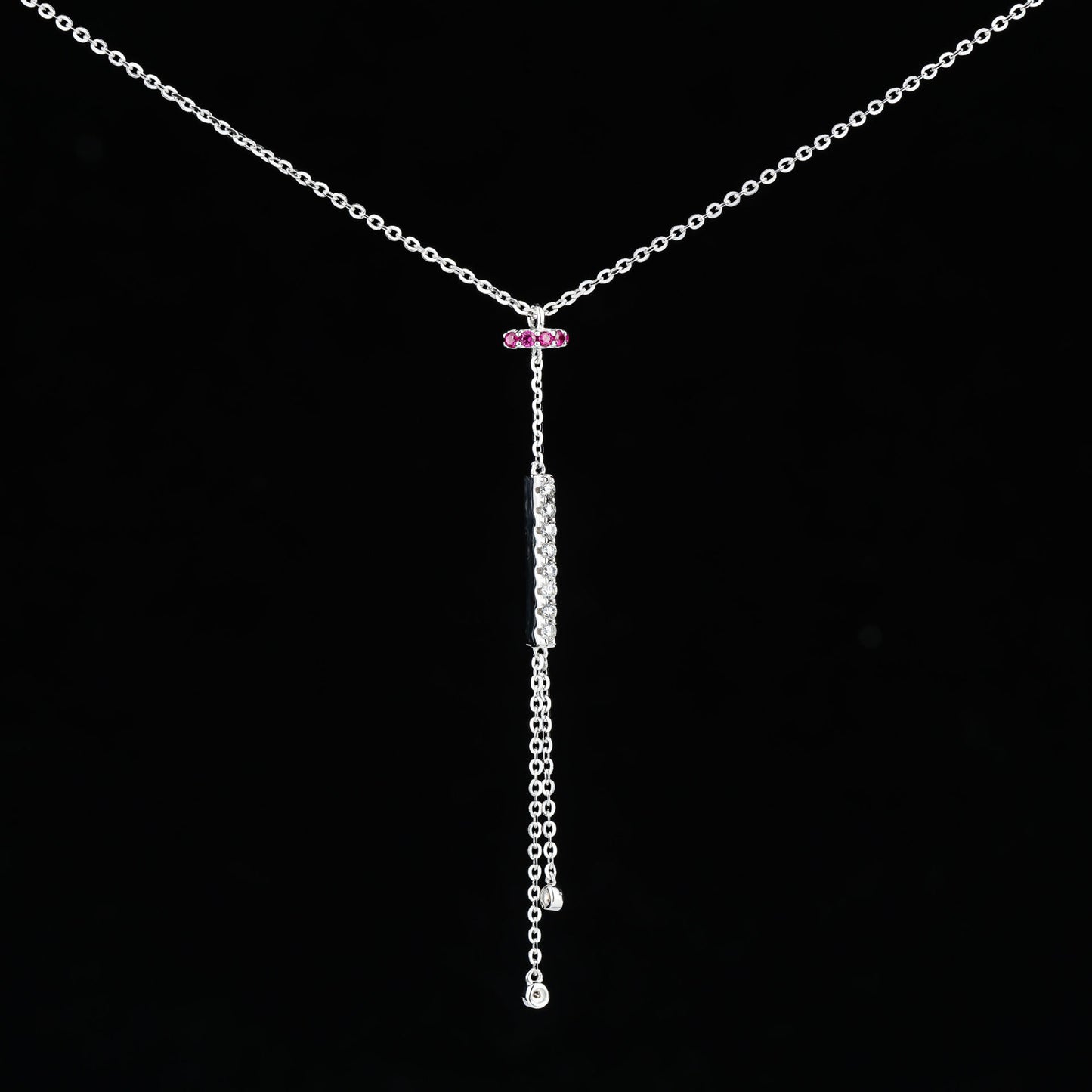 S925 sterling silver colored gems necklace tassel short Y necklace