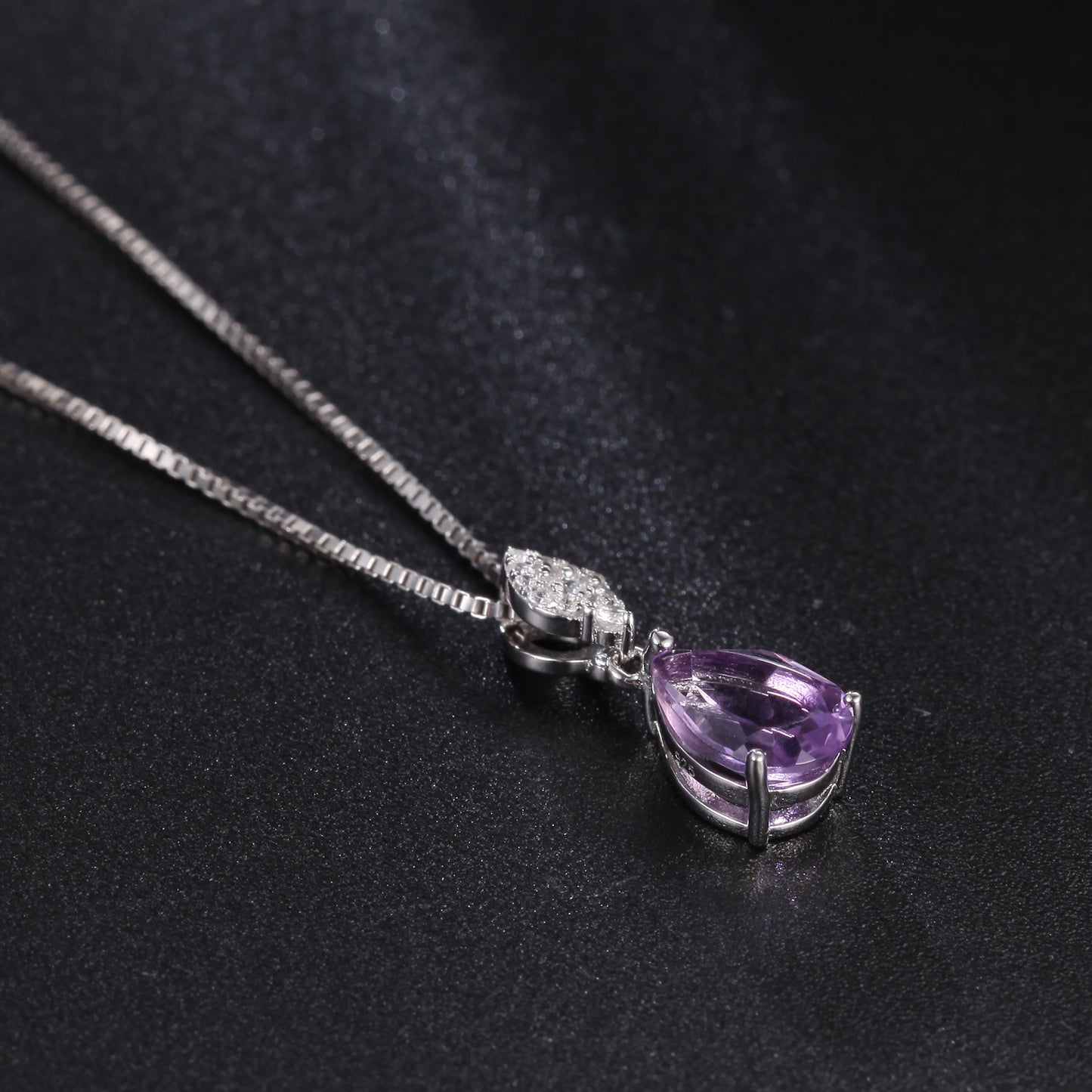 Amethyst Gemstone Pendant 925 Silver Inlaid Natural Color Treasure Necklace Pendant