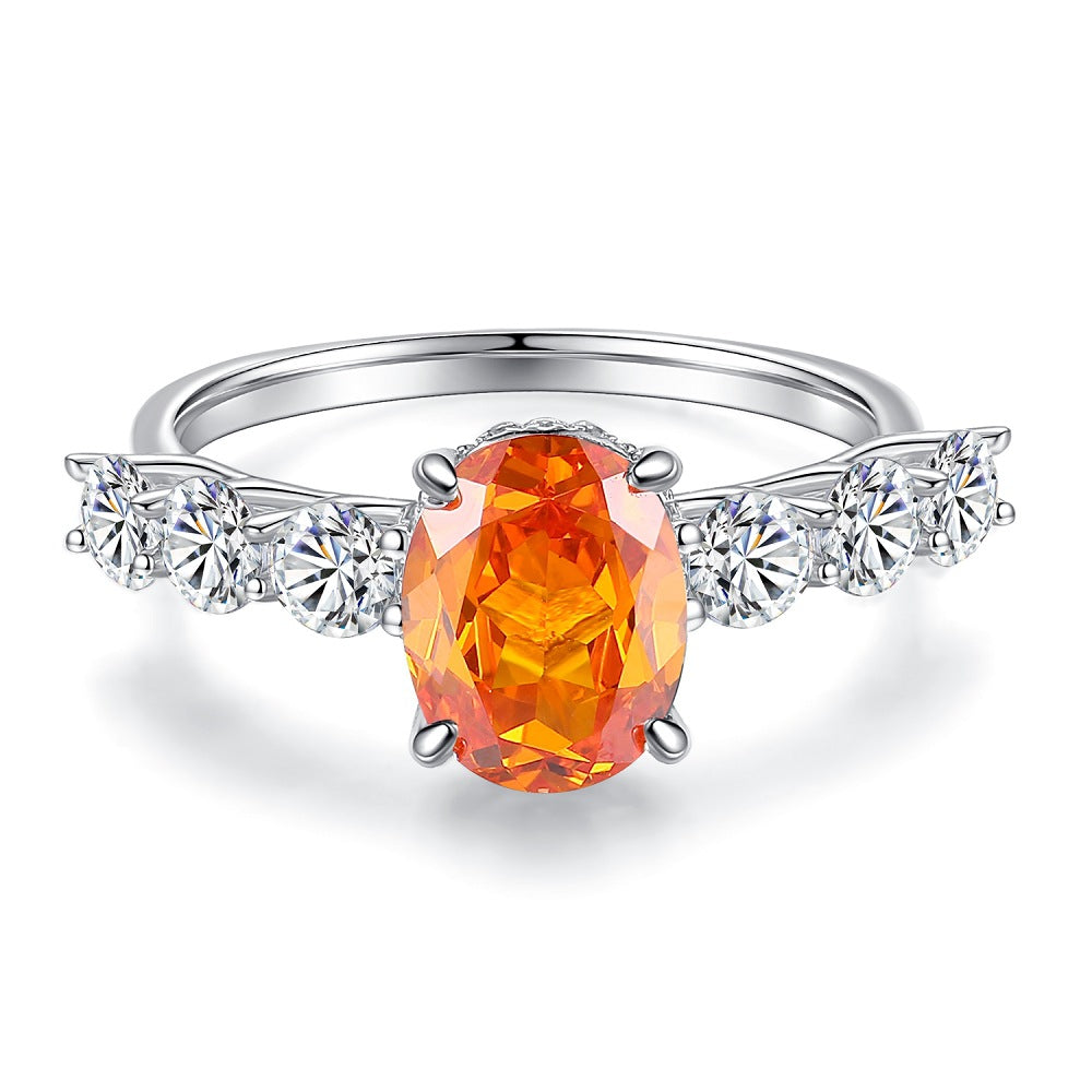 Bague en argent sterling rubis pour femme, en argent S925, diamant à haute teneur en carbone, zircon, plein de diamants