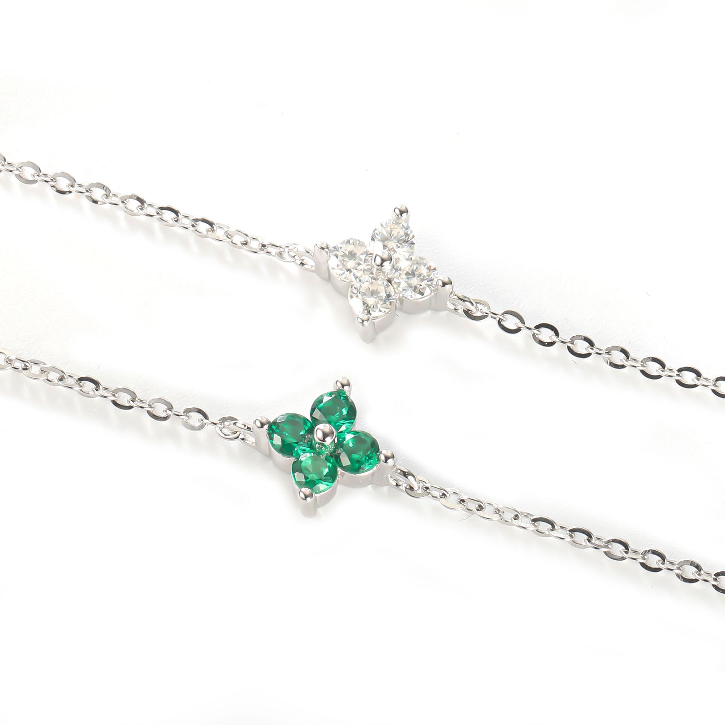 S925 sterling silver bracelet mini four-leaf clover bracelet