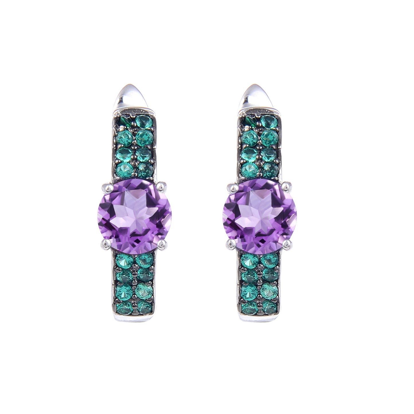 Boucles d'oreilles en pierres précieuses de couleur naturelle avec topaze en argent S925, boucles d'oreilles à clous