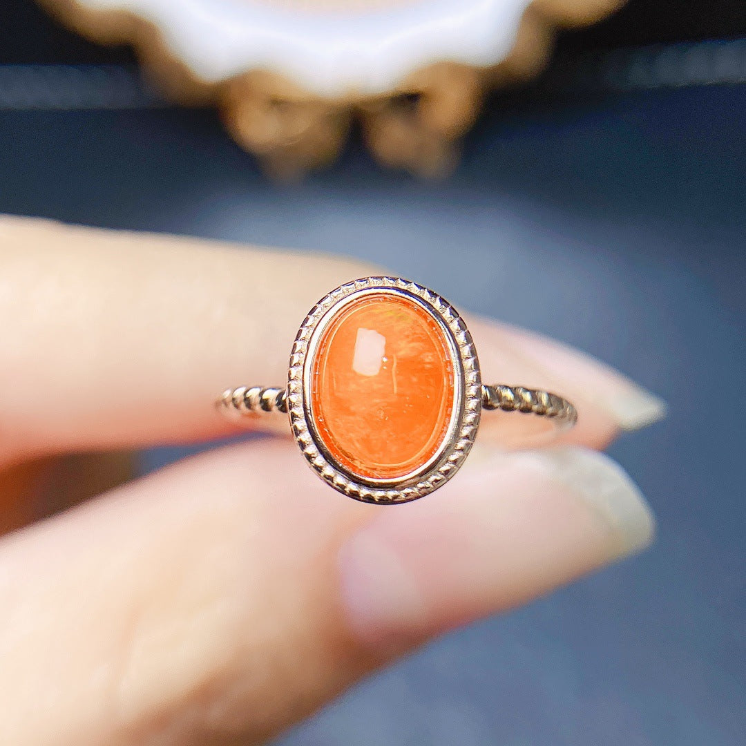 [DF]Hot Selling Natural Fire Opal Ring - S925 Silver Setting