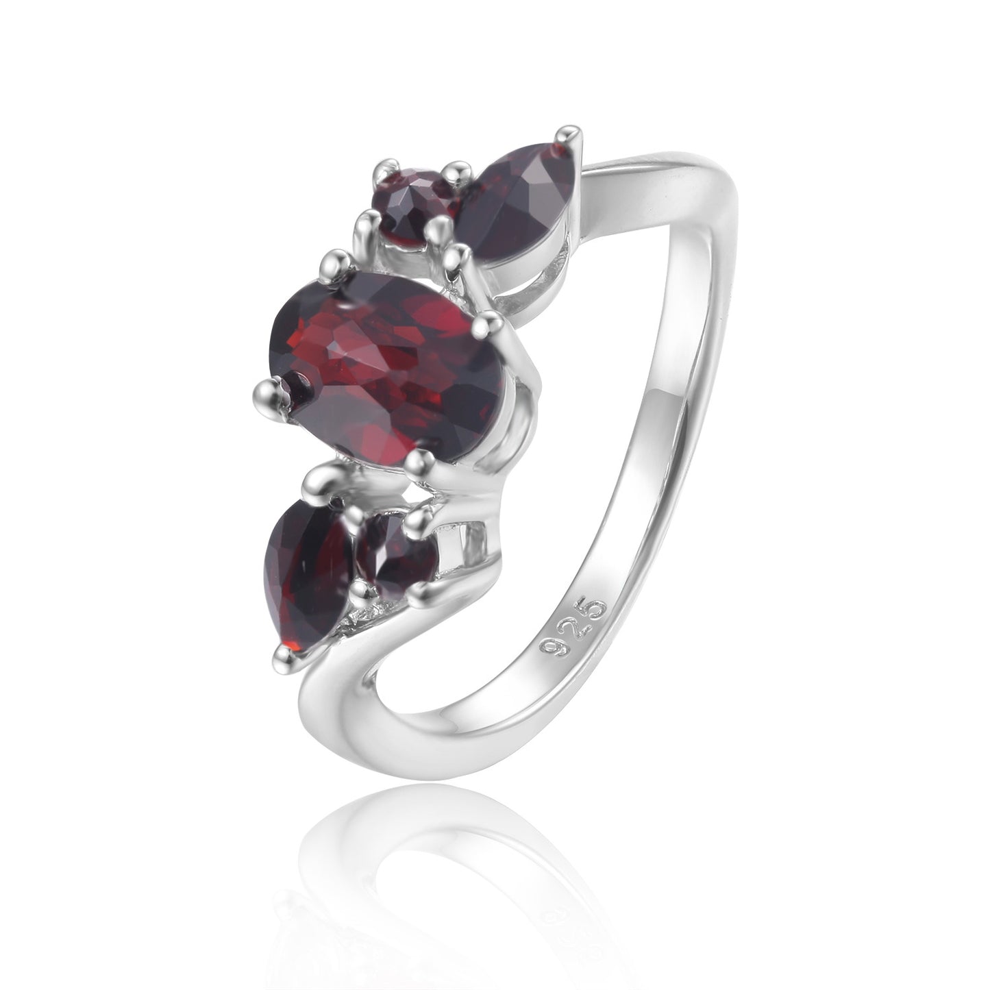 Bague en tourmaline naturelle Caibao en argent s925 incrustée de pierres précieuses et de cristaux