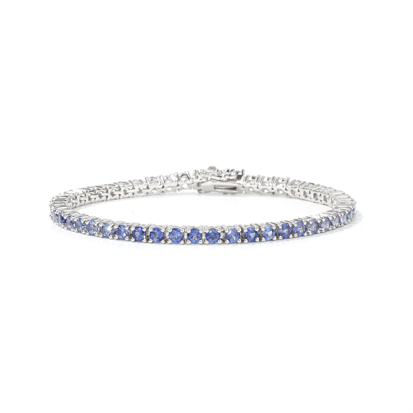 Bracelet dégradé arc-en-ciel en argent sterling S925 avec pierres précieuses de 3 mm