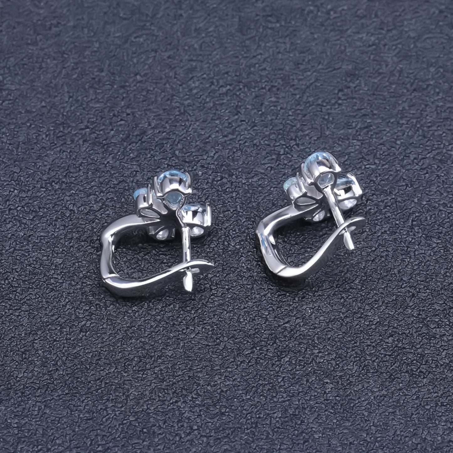 Boucles d'oreilles topaze naturelle en argent s925 incrusté de boucles d'oreilles au trésor coloré naturel