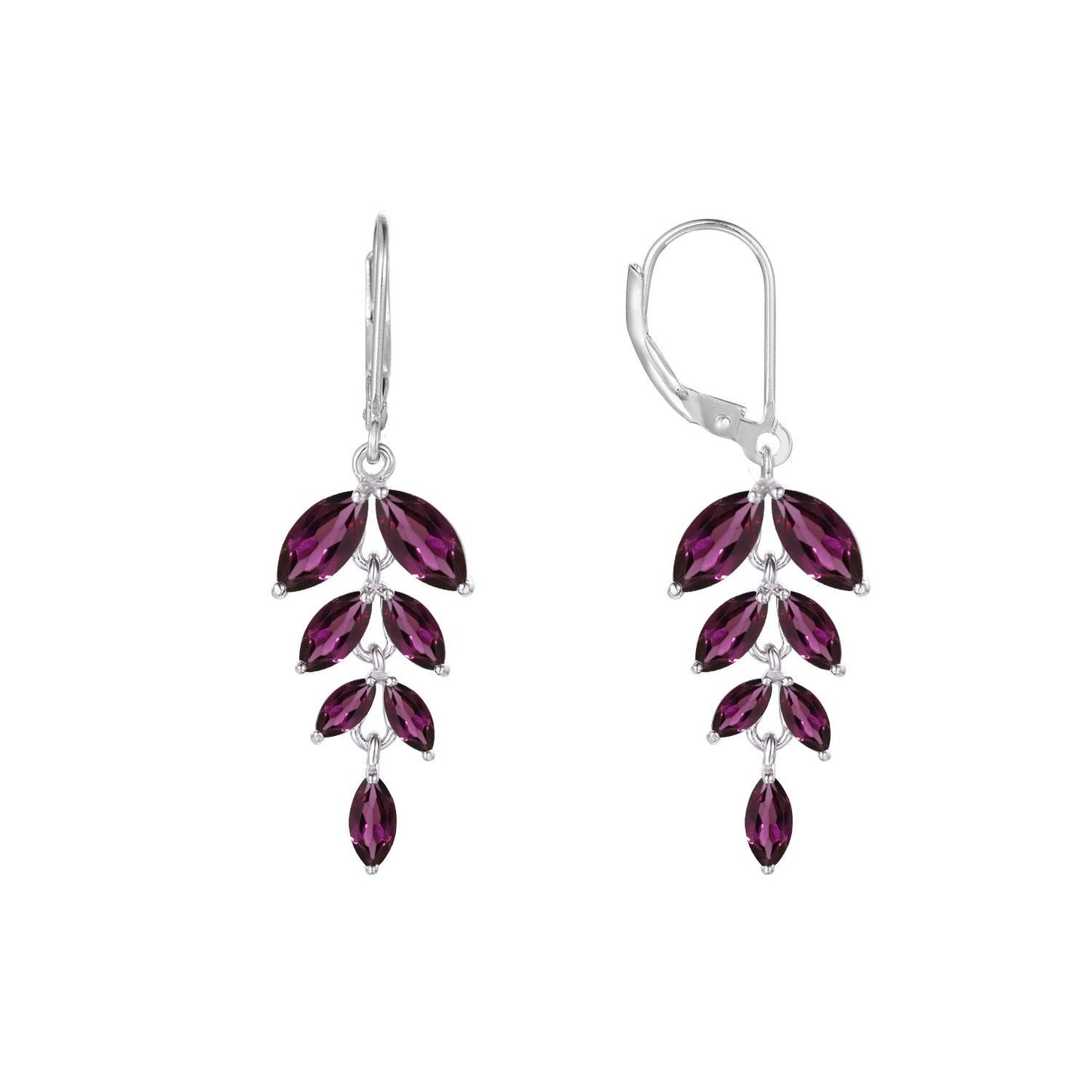 Boucles d'oreilles en argent S925 avec pierres précieuses naturelles colorées et boucles d'oreilles et clous d'oreilles en grenat personnalisés