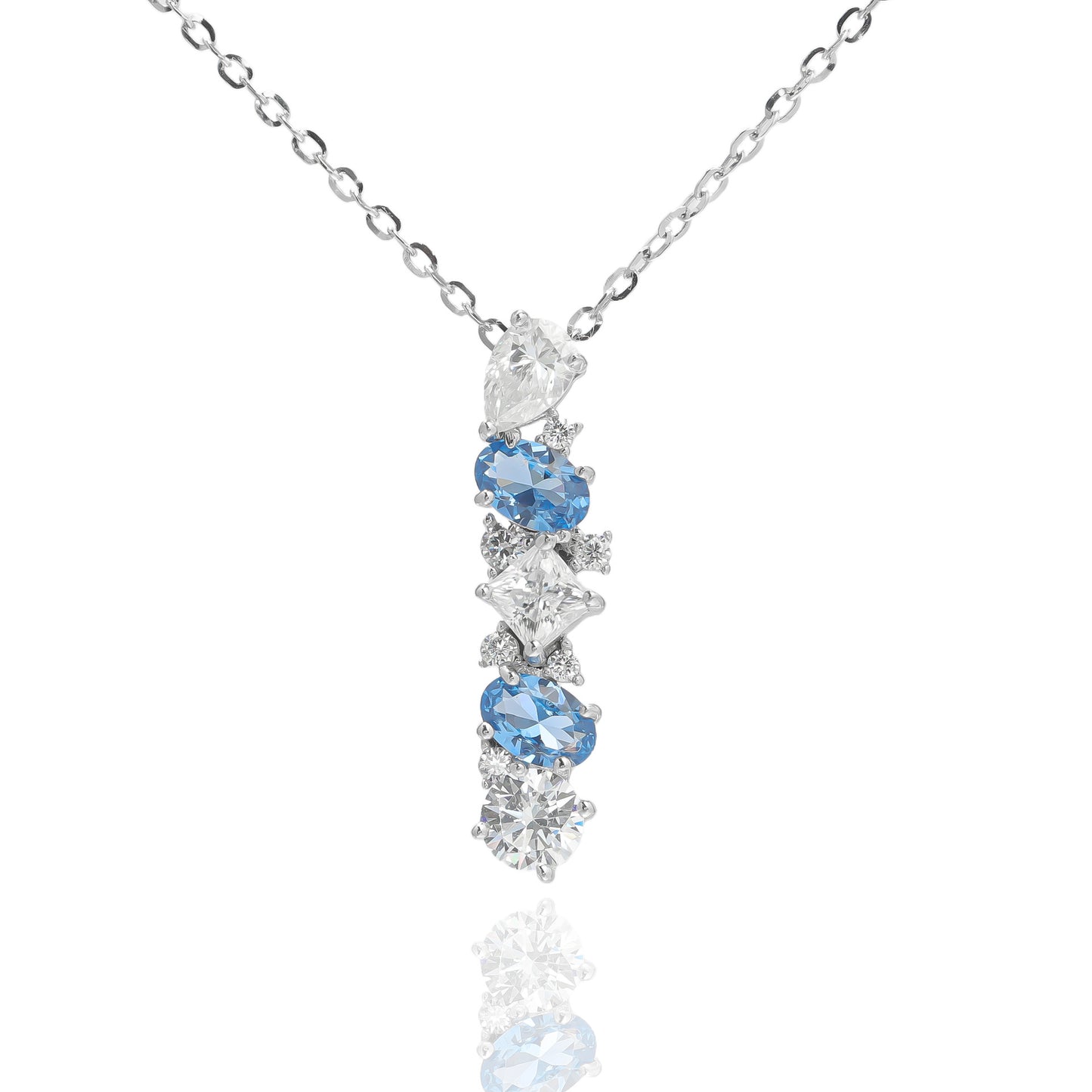 S925 Sterling Silver Cultivated Gem Necklace, Female Outlier Design, High Sense Collar Chain