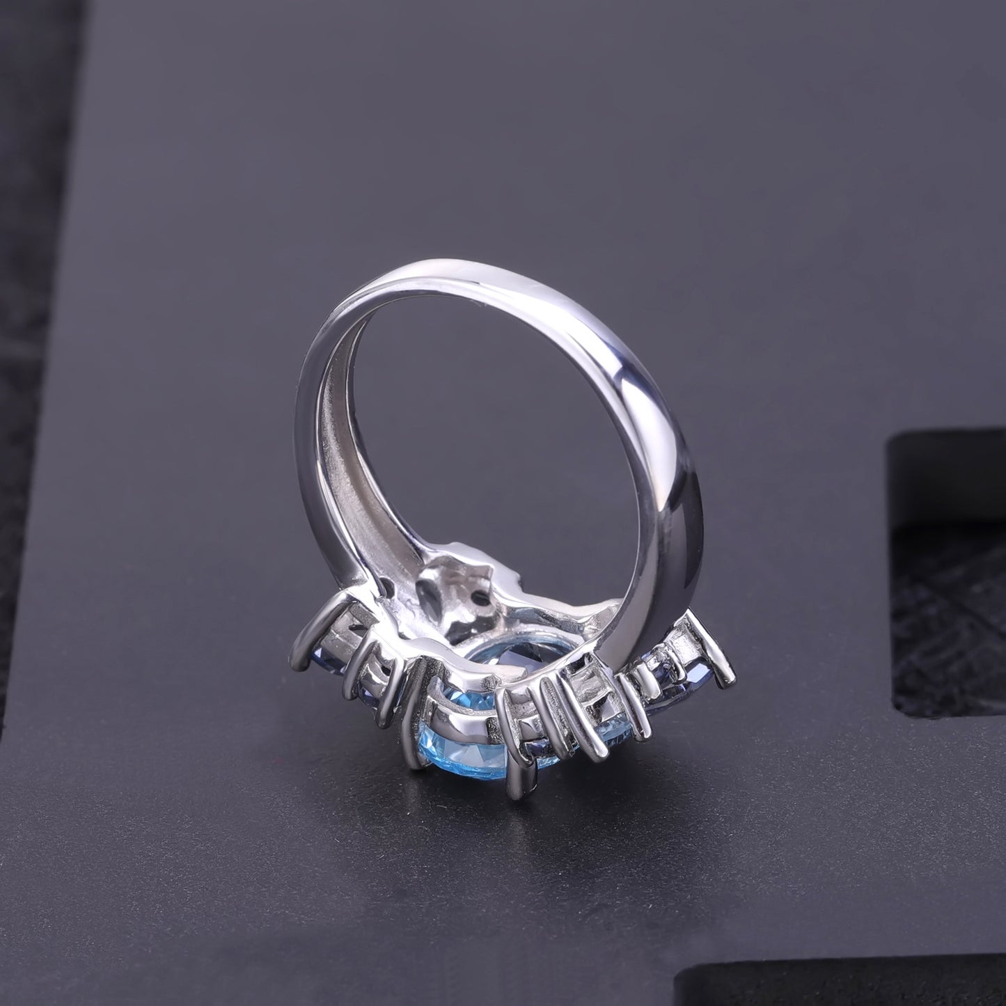 S925 Silver Set Natural Topaz Ring Group Set with Pure Natural Gemstone Ring